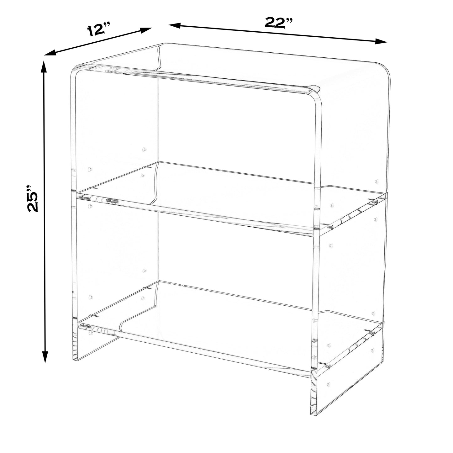 Crystal Clear 2 Shelf Acrylic Bookcase in Clear  3611335