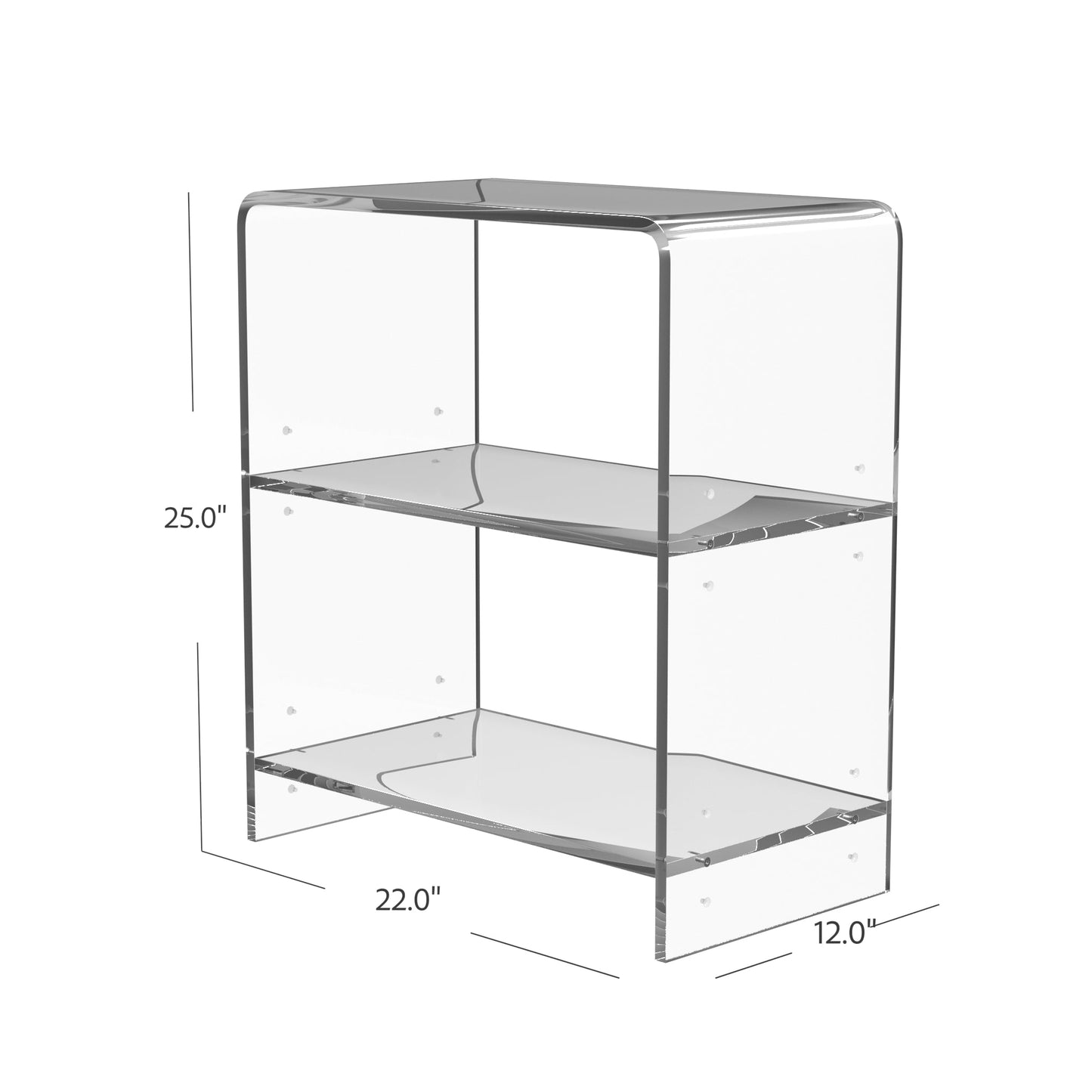 Crystal Clear 2 Shelf Acrylic Bookcase in Clear  3611335