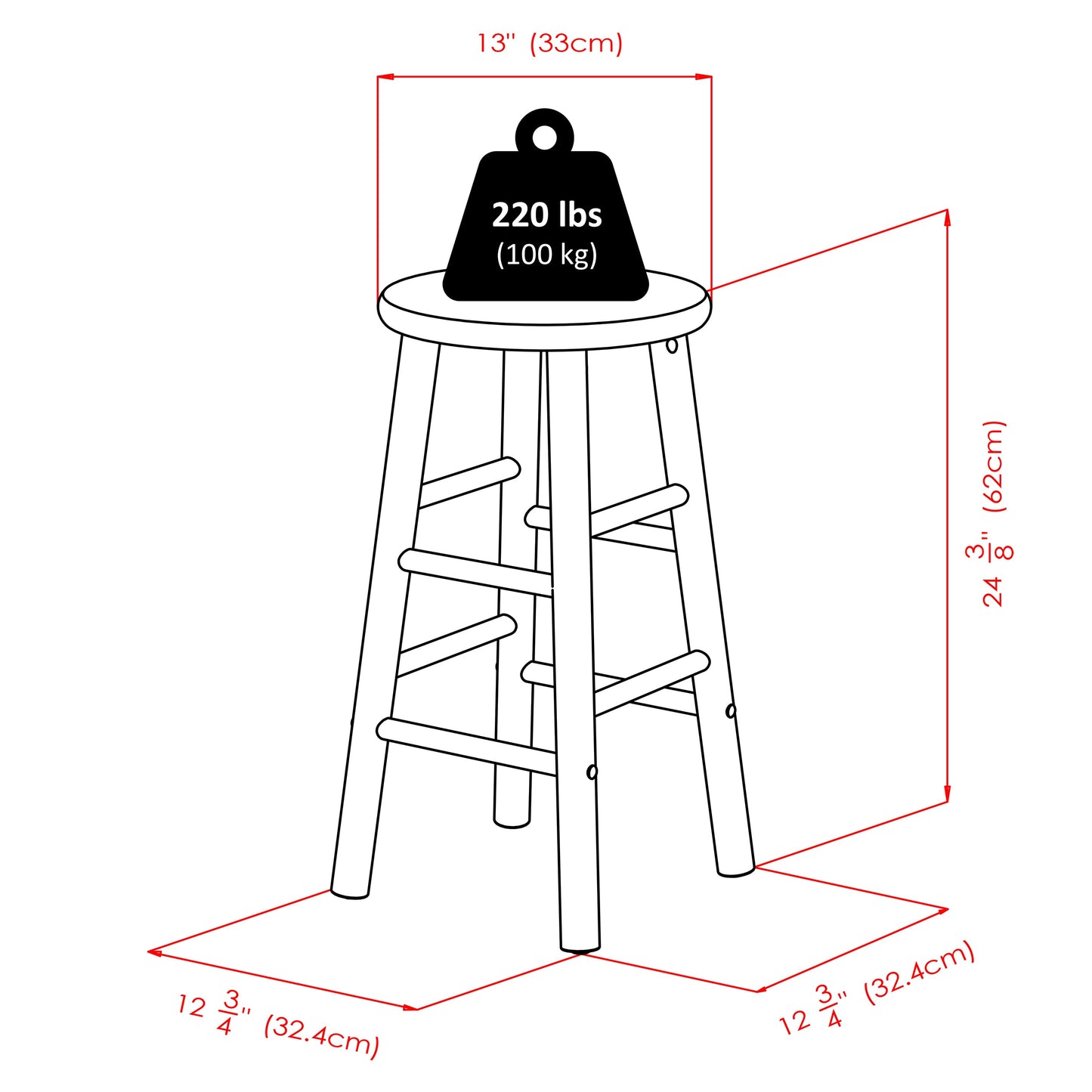 Huxton 2-Pc Counter Stool Set, Gray and Teak