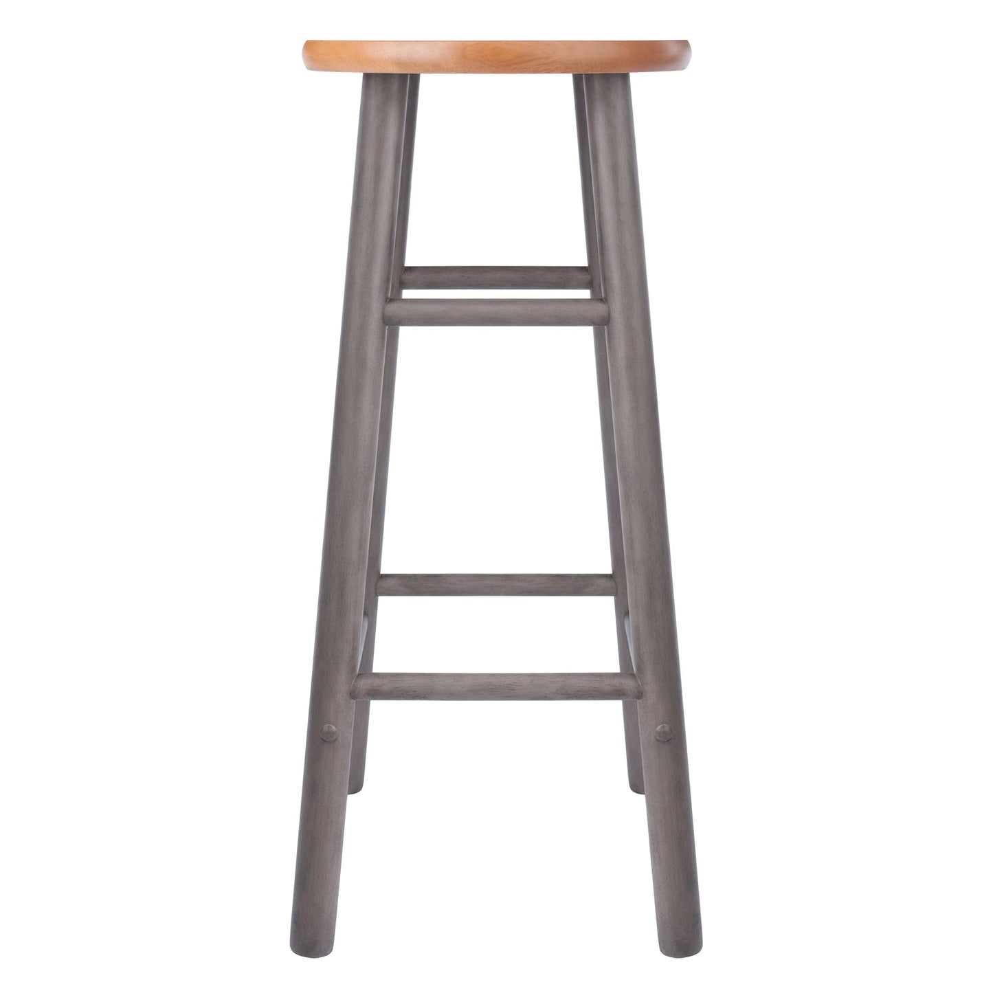 Huxton 2-Pc Bar Stool Set, Gray and Teak