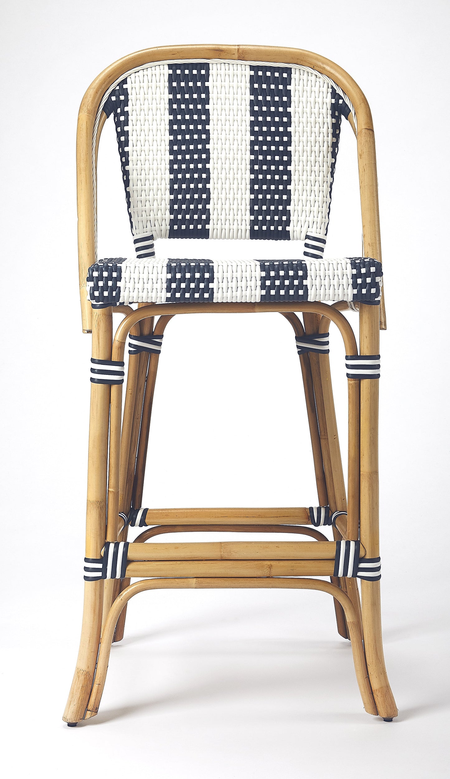 Lila Rattan 28" Bar Stool in Blue  3715291