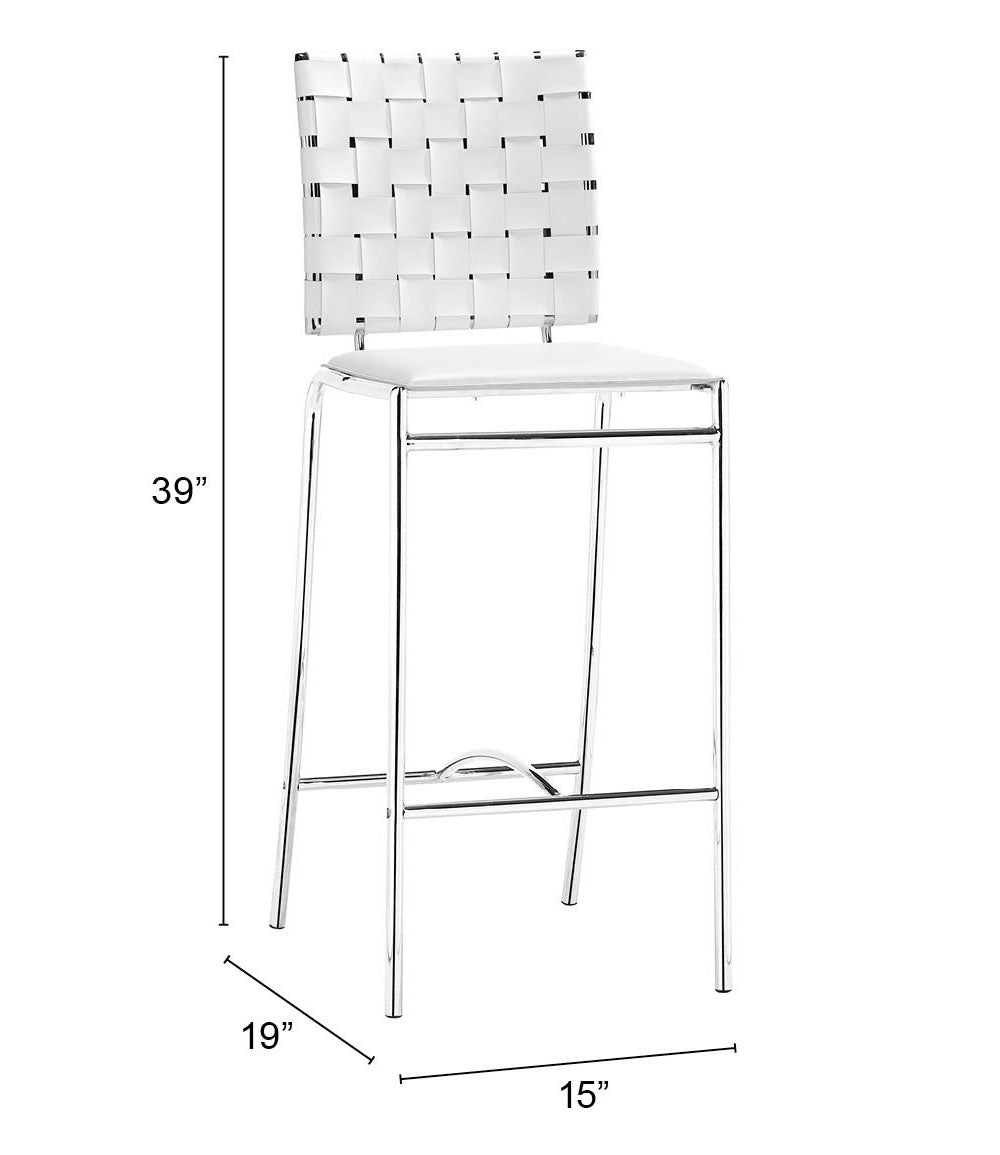 Criss Cross Counter Stool (Set of 2) White