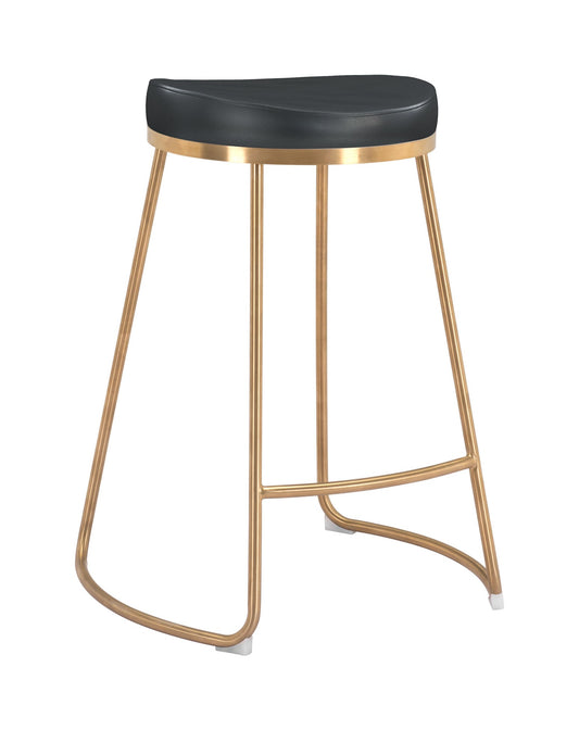 Bree Counter Stool (Set of 2) Black & Gold