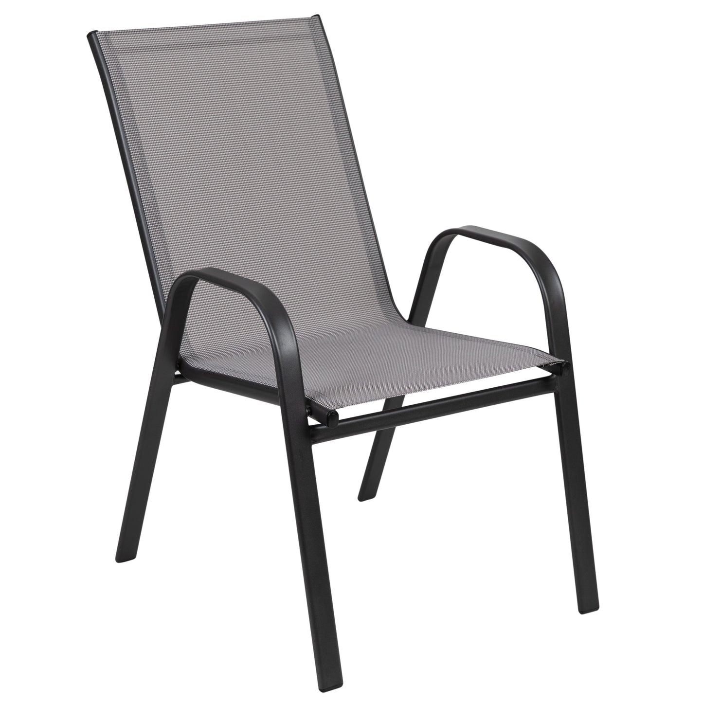 4PK Gray Patio Stack Chair 4-JJ-303C-G-GG