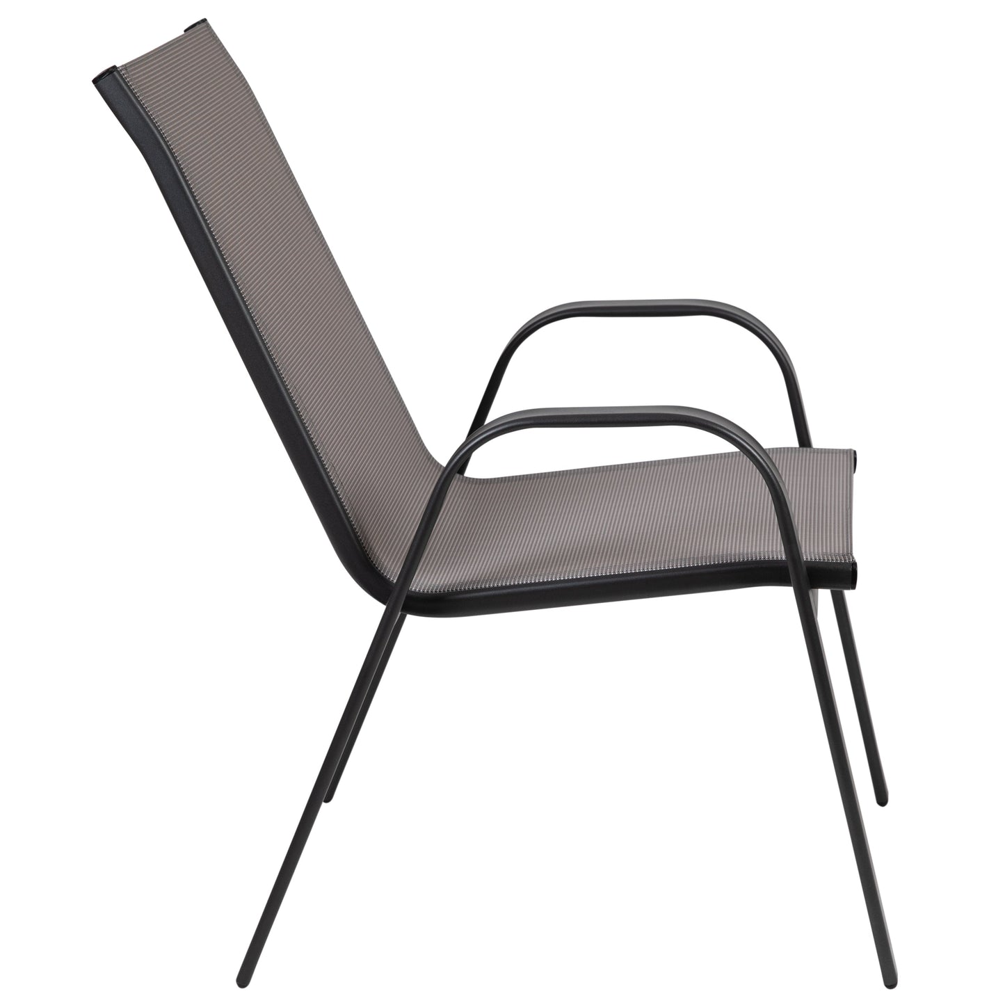 4PK Gray Patio Stack Chair 4-JJ-303C-G-GG