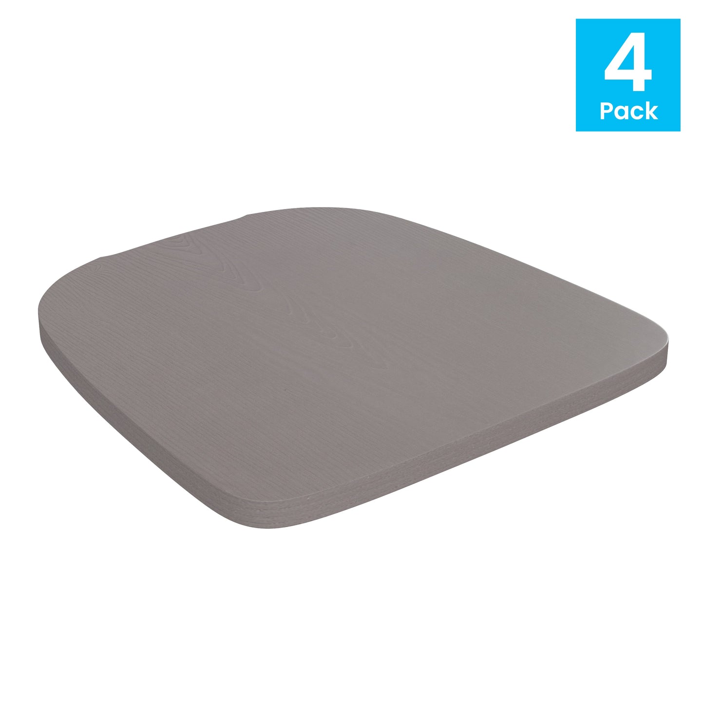 4PK Gray Poly Chair Seats 4-JJ-SEA-PL01-GY-GG