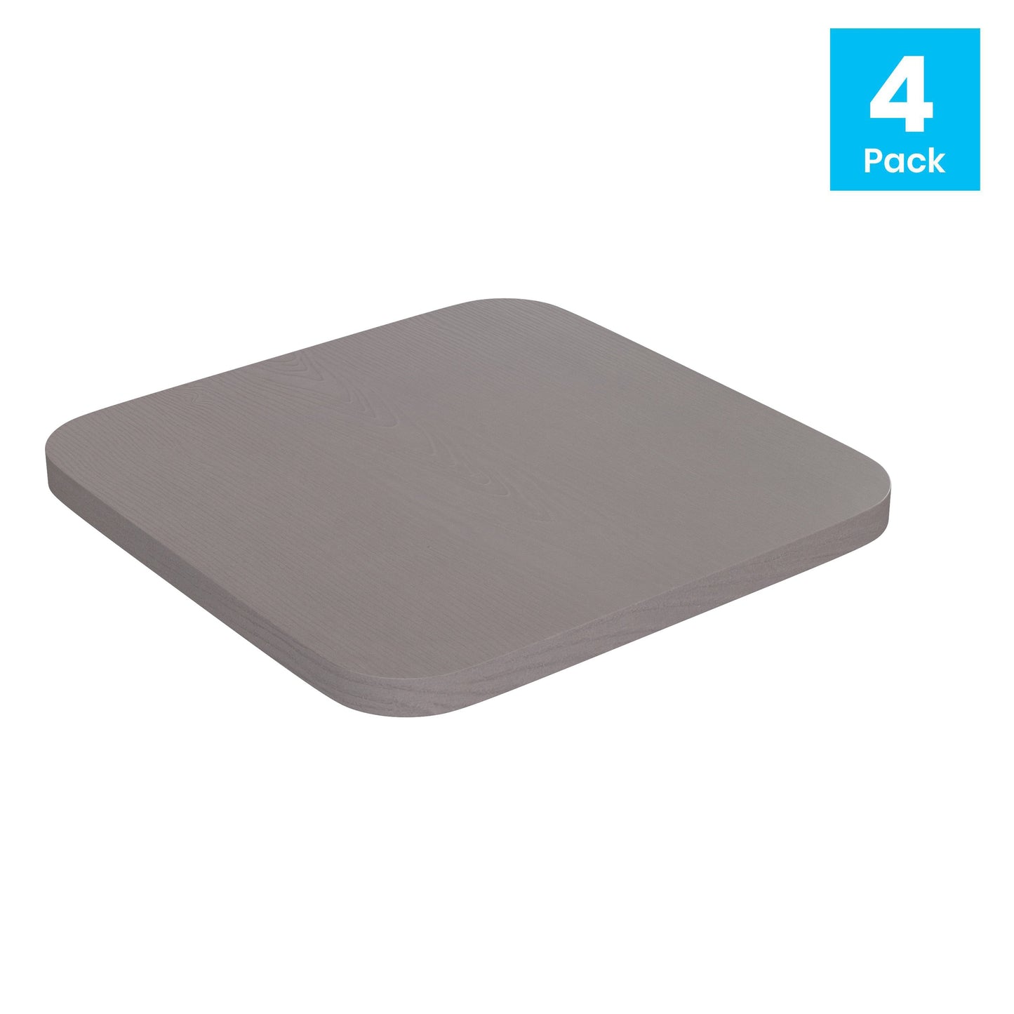 4PK Gray Poly Chair Seats 4-JJ-SEA-PL02-GY-GG