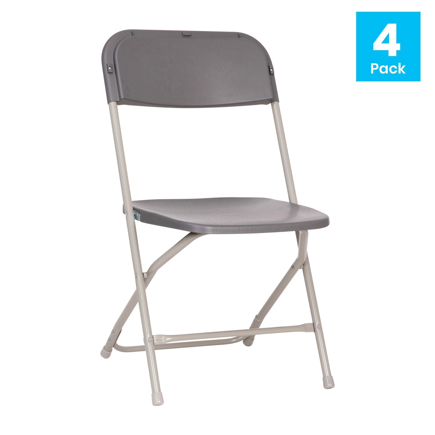 4 Pack Gray Folding Chairs 4-LE-L-3-W-GY-GG