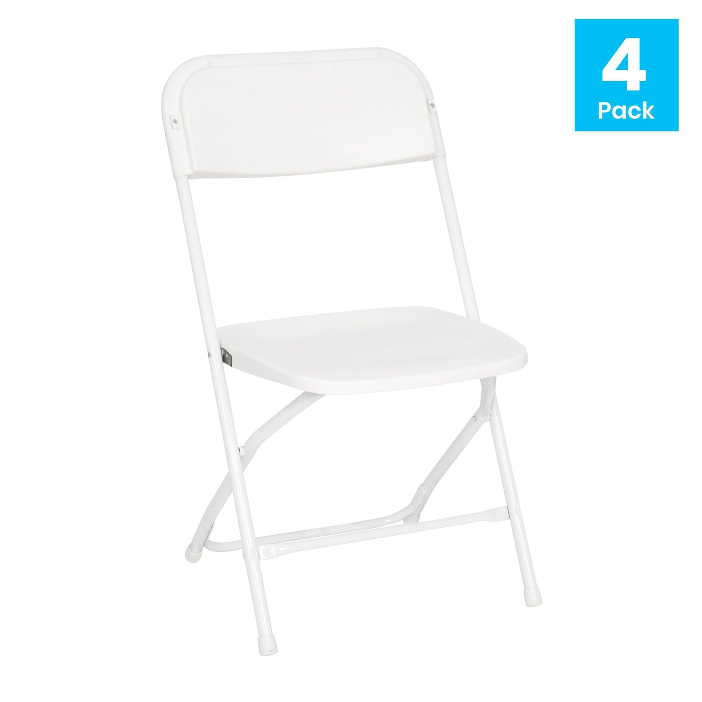 4 Pack White Folding Chairs 4-LE-L-3-W-WH-GG