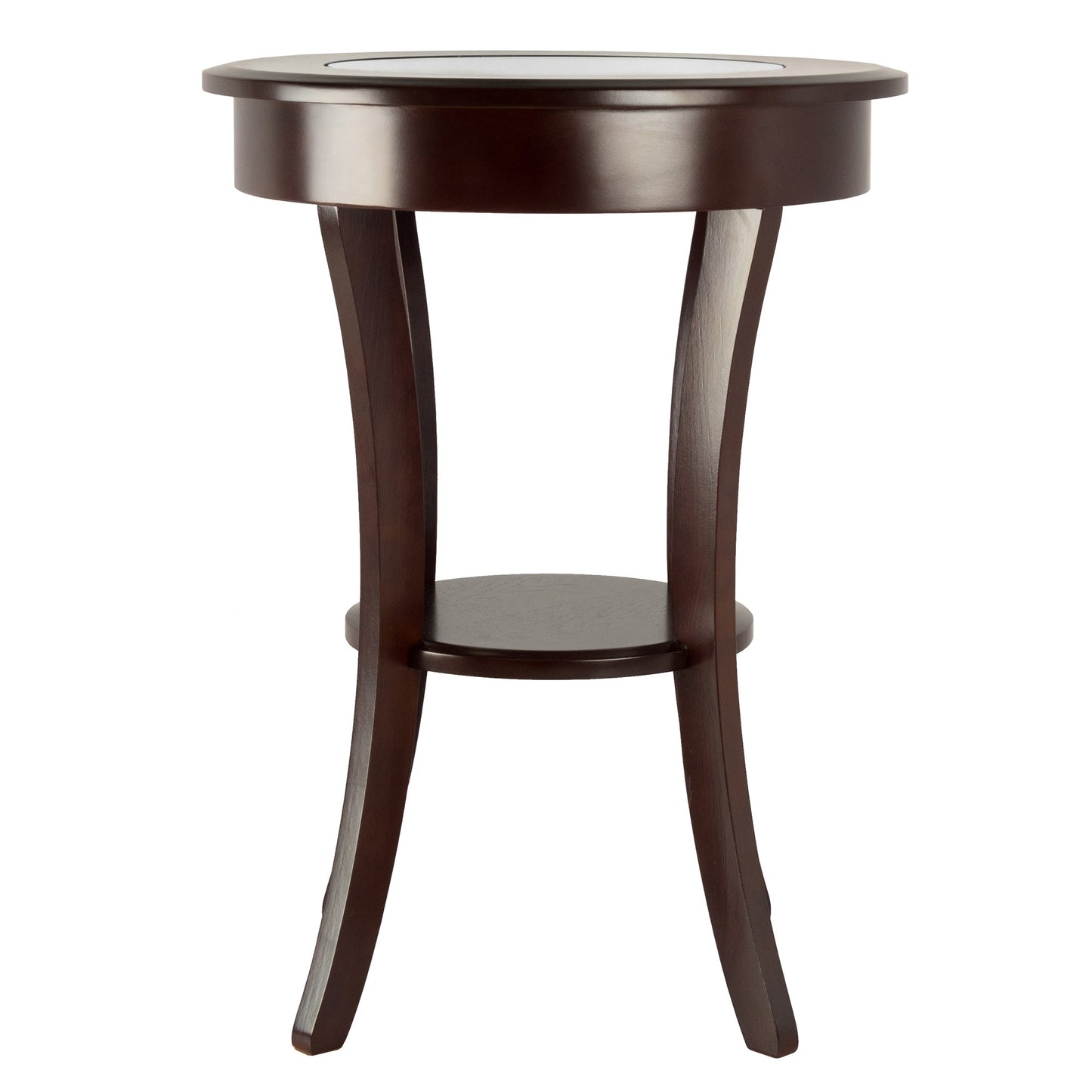 Cassie Round Accent Table, Cappuccino