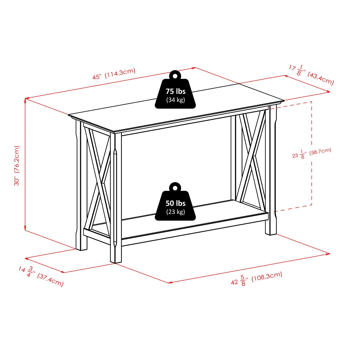 Xola Consol Table, Cappuccino