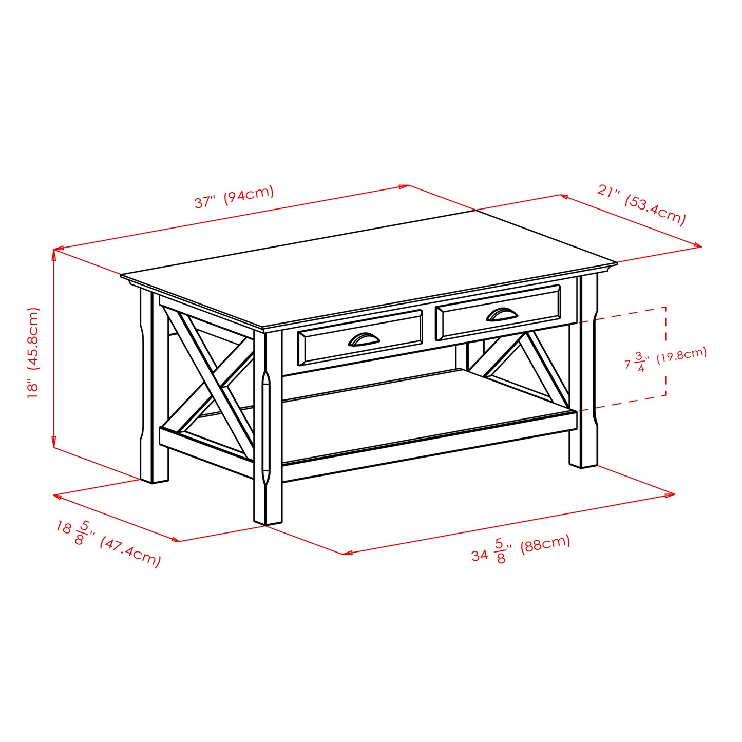 Xola Coffee Table, Cappuccino