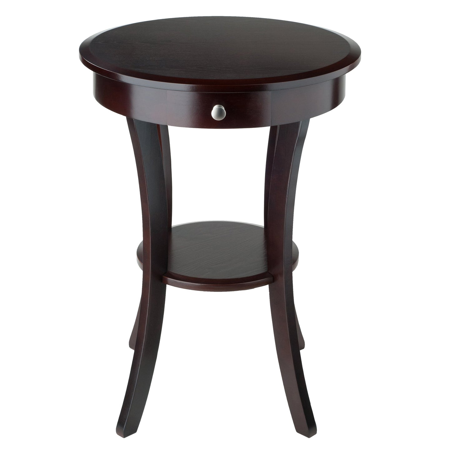 Sasha Round Accent Table, Cappuccino