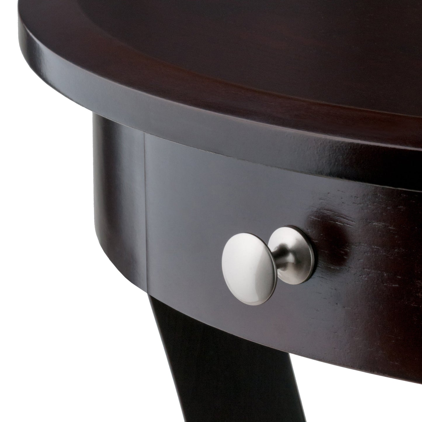 Sasha Round Accent Table, Cappuccino