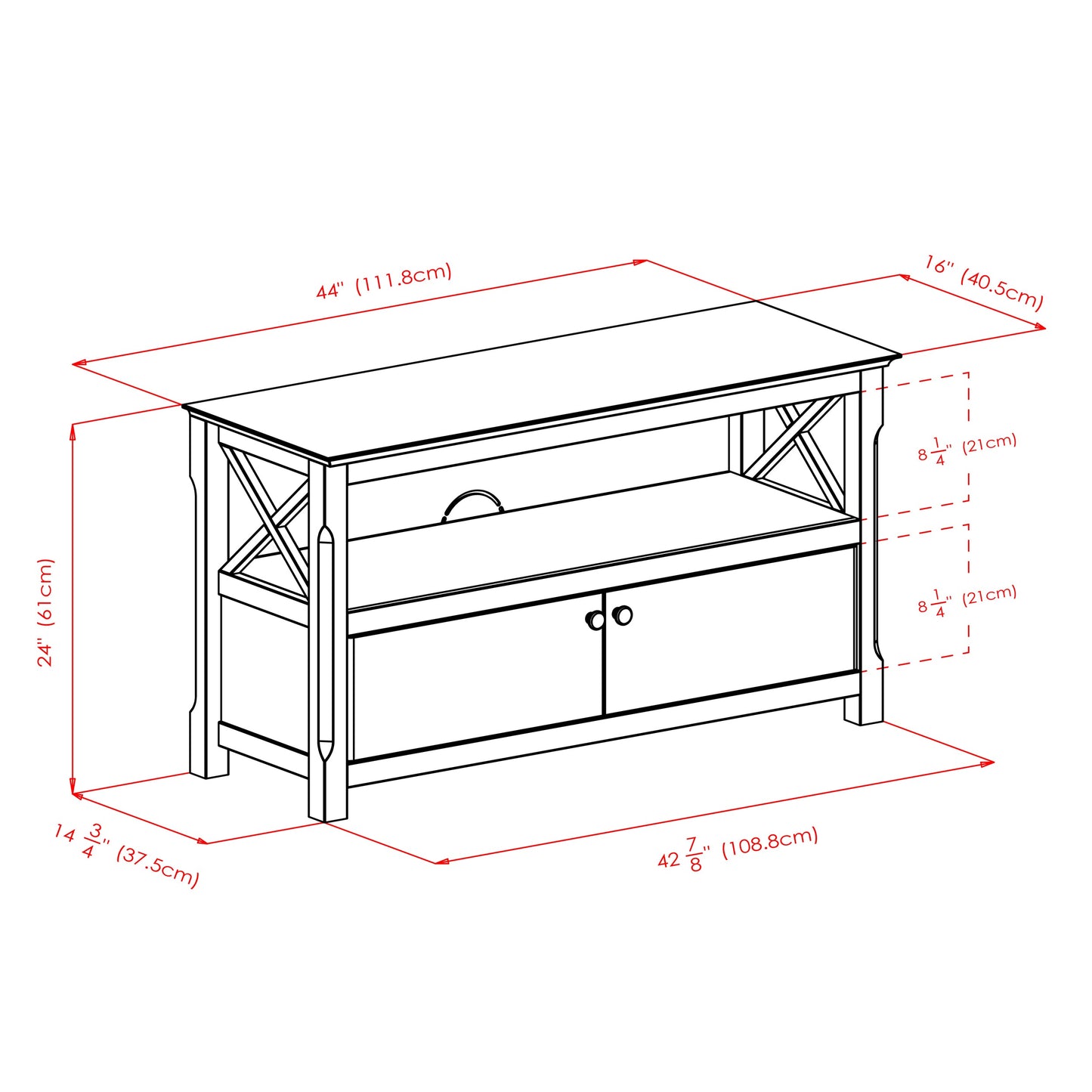 Xola TV Stand, Cappuccino