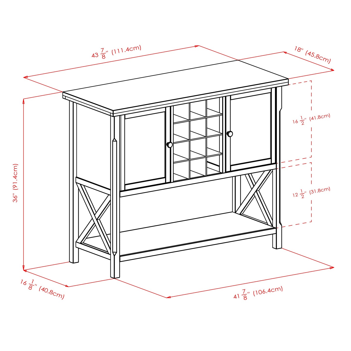 Xola Buffet Cabinet, Cappuccino