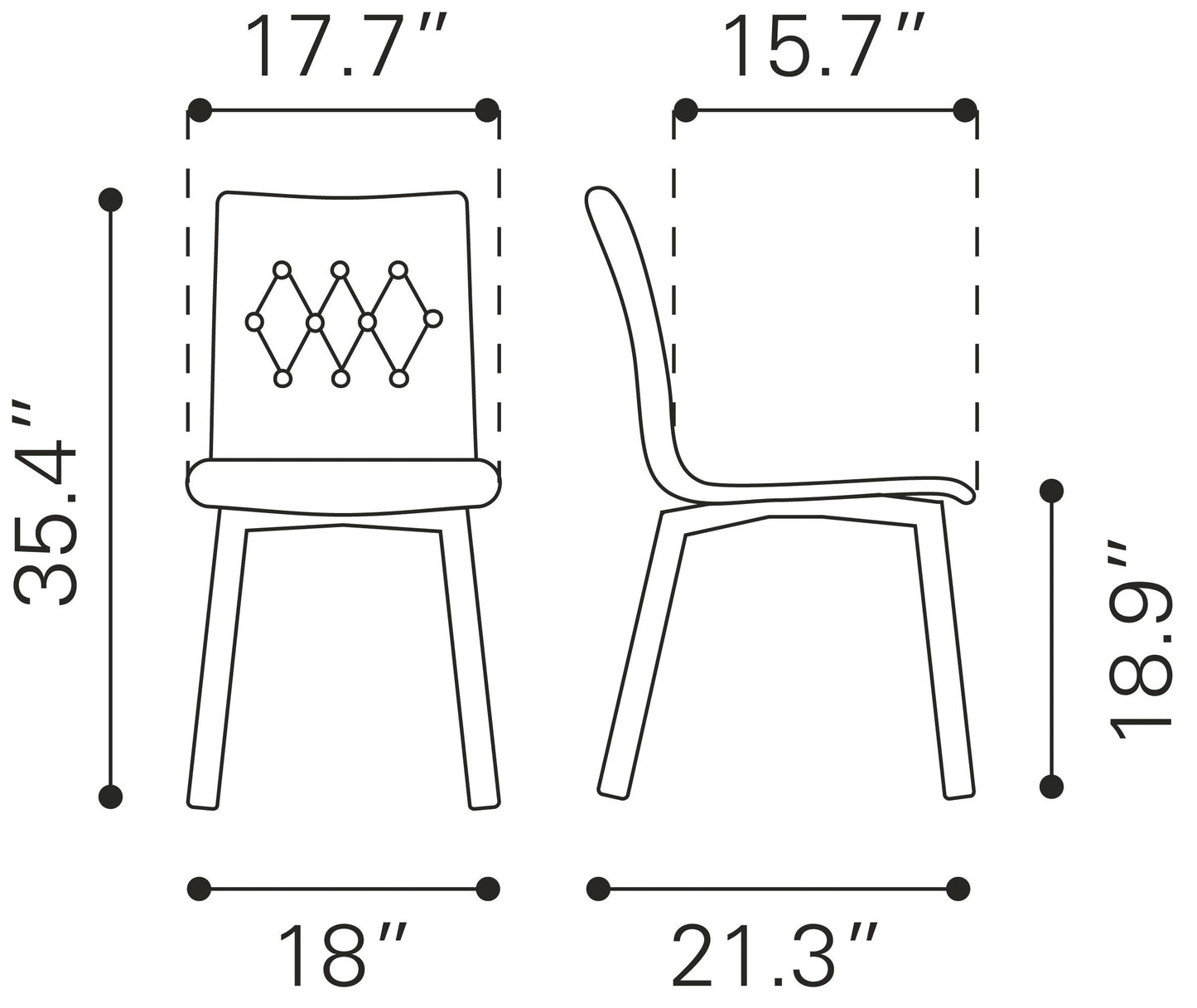 Orebro Dining Chair (Set of 2) Pea Green