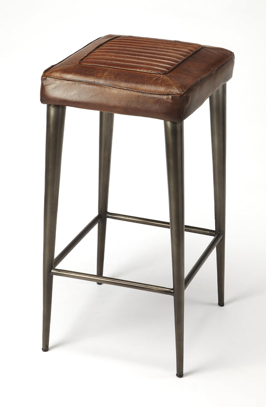 Maxwell Leather 32" Bar Stool in Dark Brown  4346344