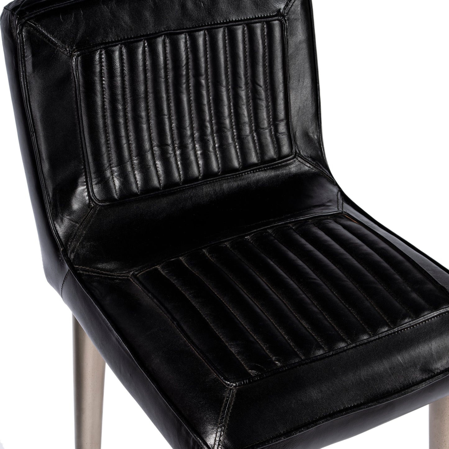 Maxwell Leather 32.5" Bar Stool in Black  4347034