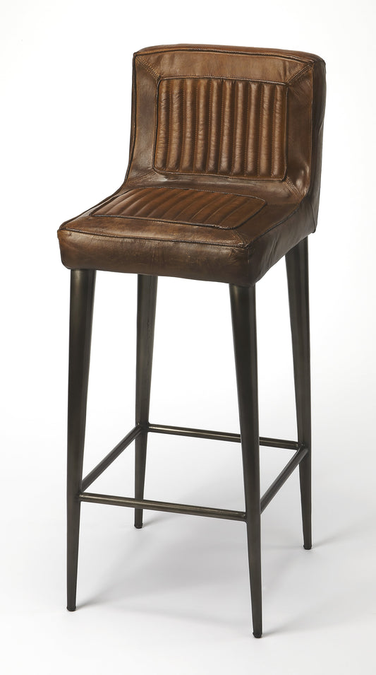 Maxwell Leather 32" Bar Stool in Dark Brown  4347344