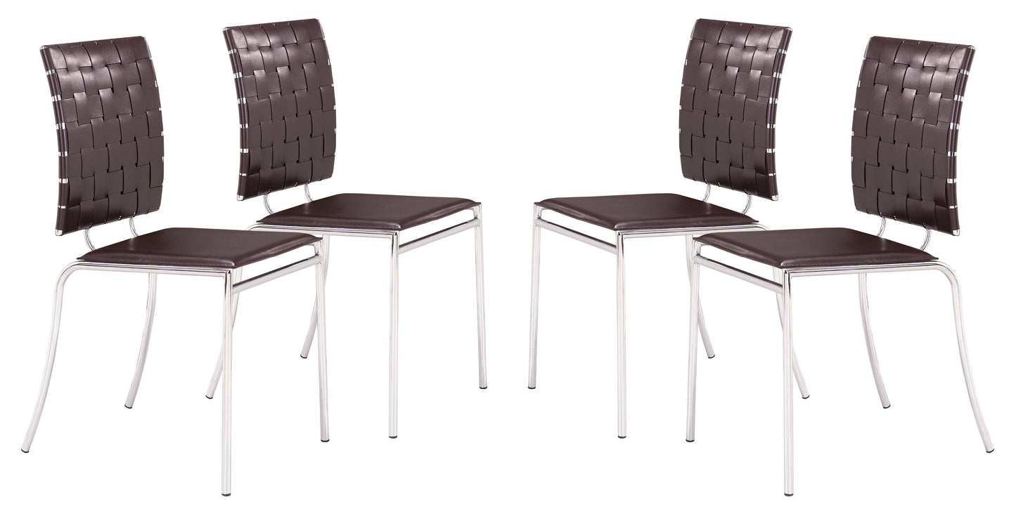 Criss Cross Dining Chair (Set of 4) Espresso