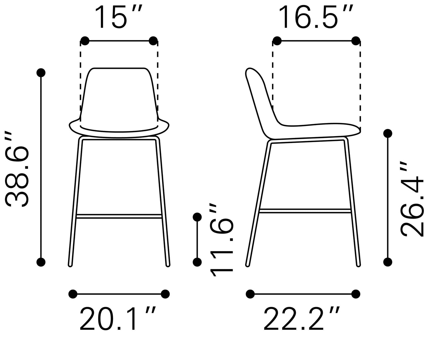 Byron Counter Stool White