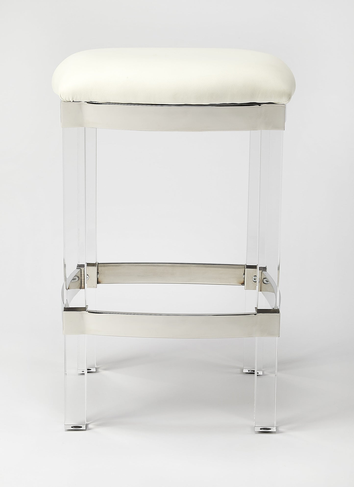 Jordan Acrylic & Leather 24" Counter Stool in White  5322411