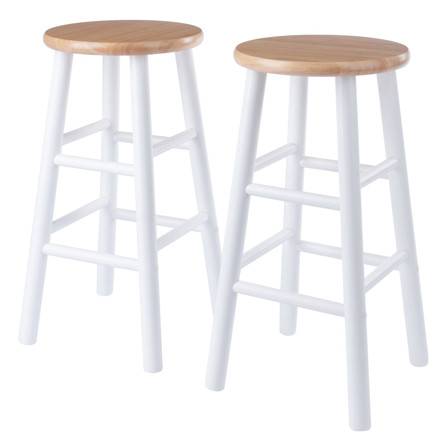 Huxton 2-Pc Counter Stool Set, Natural and White