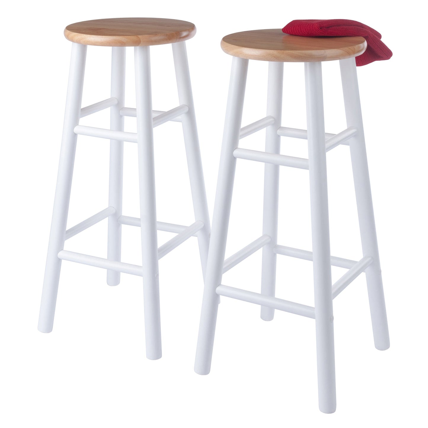 Huxton 2-Pc Bar Stool Set, Natural and White