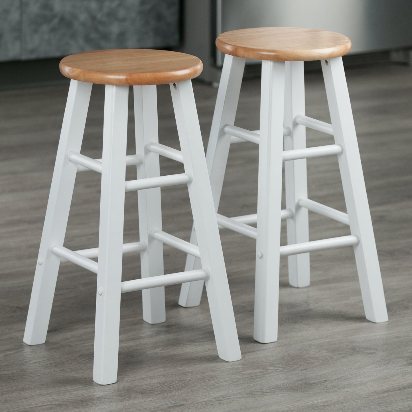 Element 2-Pc Counter Stool Set, Natural and White