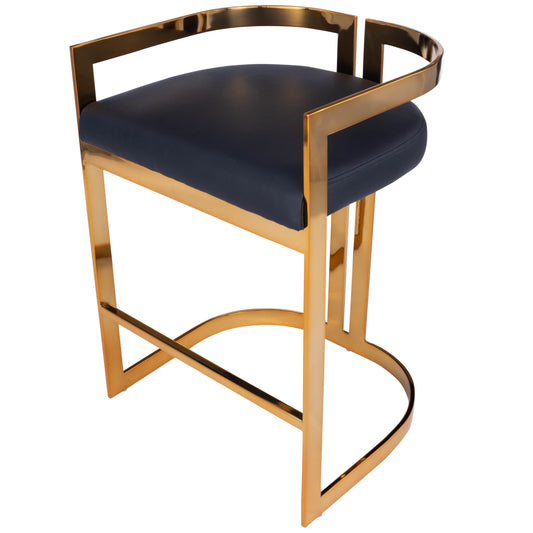 Clarence & Faux Leather 25" Counter Stool in Gold  5377034