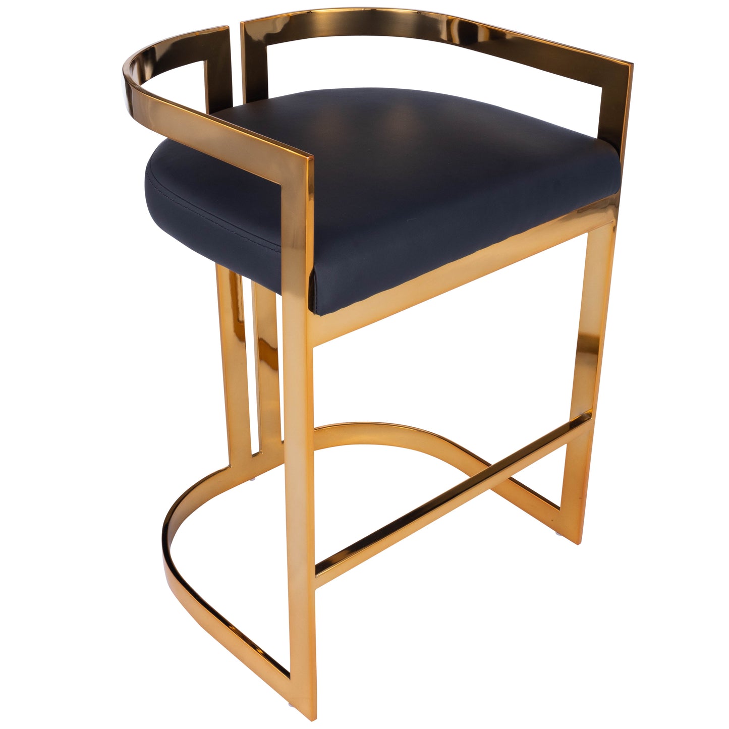 Clarence & Faux Leather 25" Counter Stool in Gold  5377034