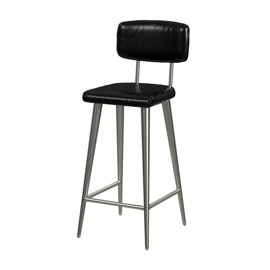 Saddle Leather Rectangular 26" Counter Stool in Black  5378034