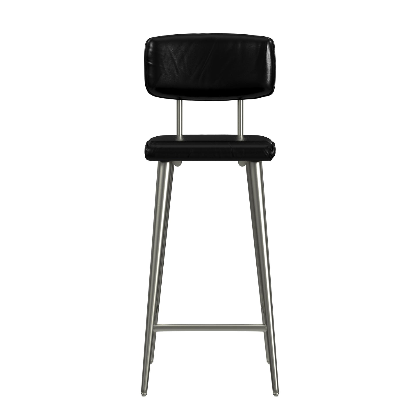 Saddle Leather Rectangular 26" Counter Stool in Black  5378034