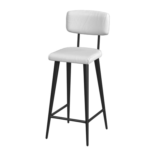 Saddle Leather Rectangular 26" Counter Stool in White  5378411