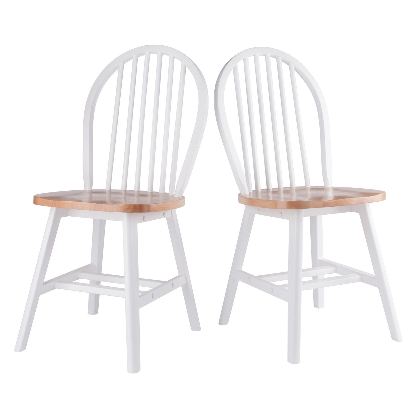 Windsor 2-Pc Chair Set, Natural and White