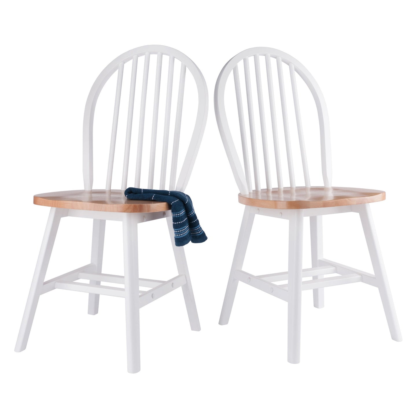 Windsor 2-Pc Chair Set, Natural and White