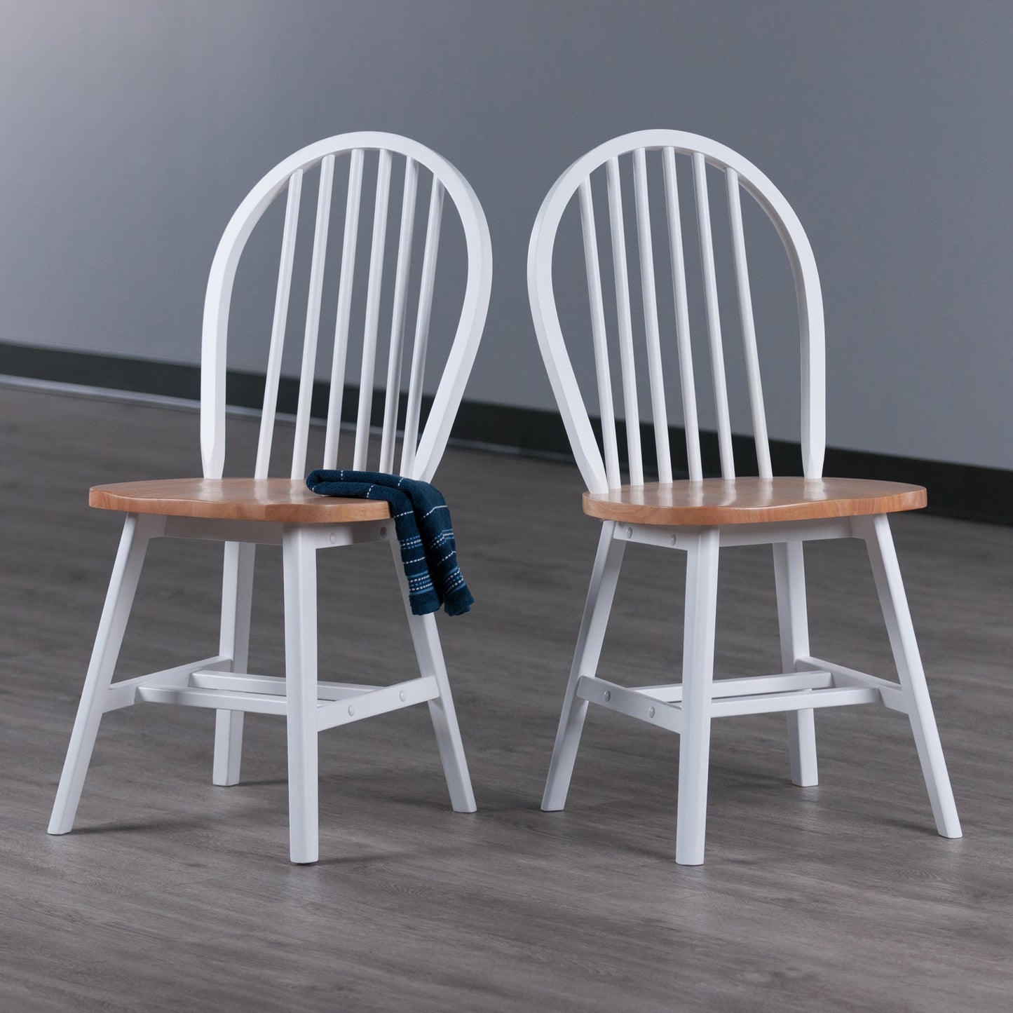 Windsor 2-Pc Chair Set, Natural and White