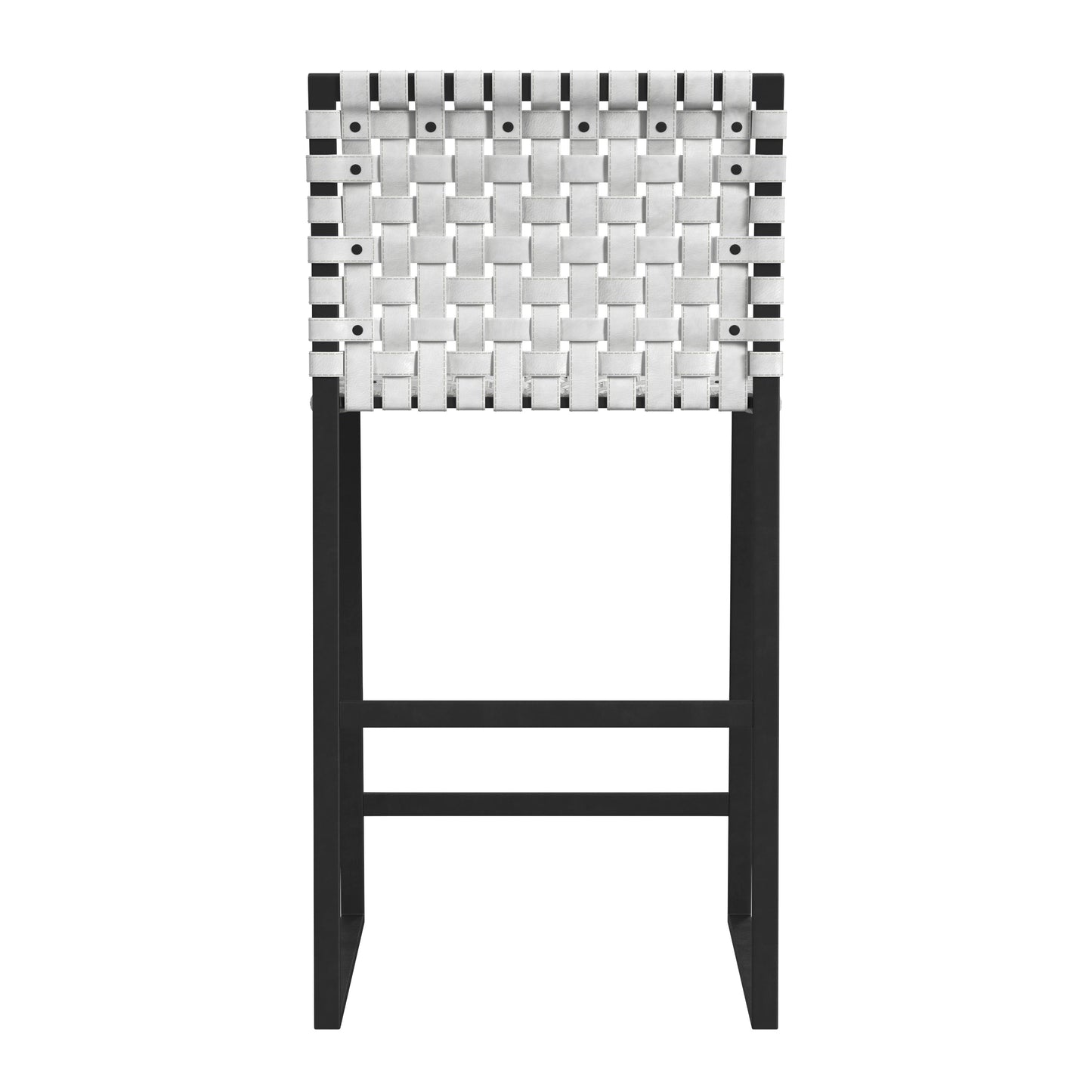 Urban Woven Leather 25" Counter Stool in Black and White  5446411