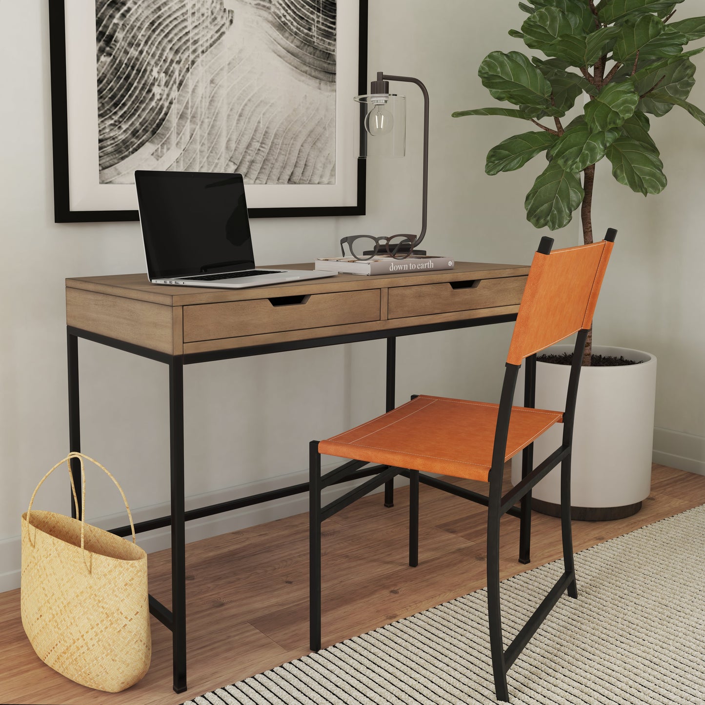 Belka Natural Desk with Drawers in Natural  5466415