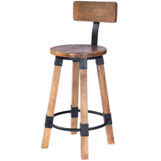 Mountain Lodge Wood & Metal 26" Counter Stool in Natural Wood  5479330