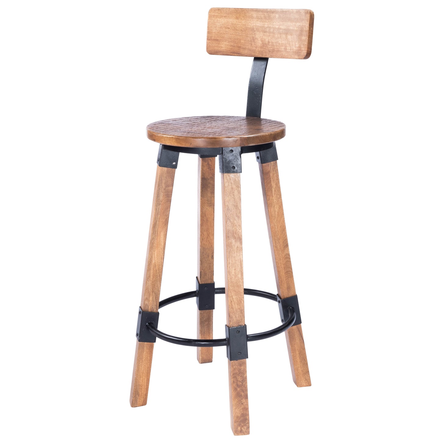 Mountain Lodge Wood & Metal 30" Bar Stool in Natural Wood  5480330