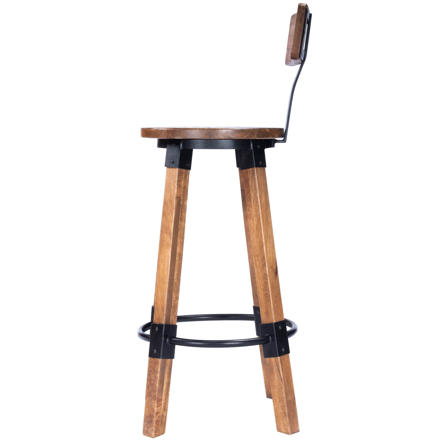 Mountain Lodge Wood & Metal 30" Bar Stool in Natural Wood  5480330