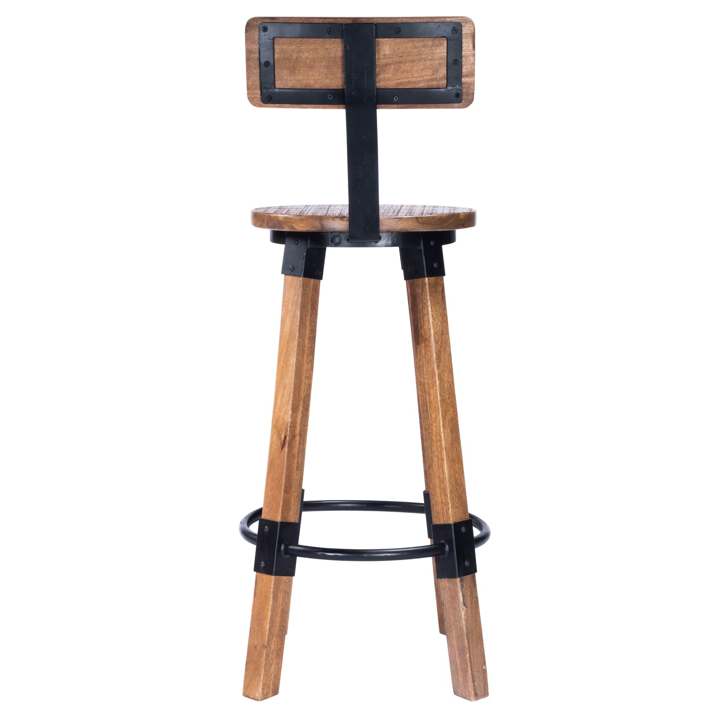 Mountain Lodge Wood & Metal 30" Bar Stool in Natural Wood  5480330