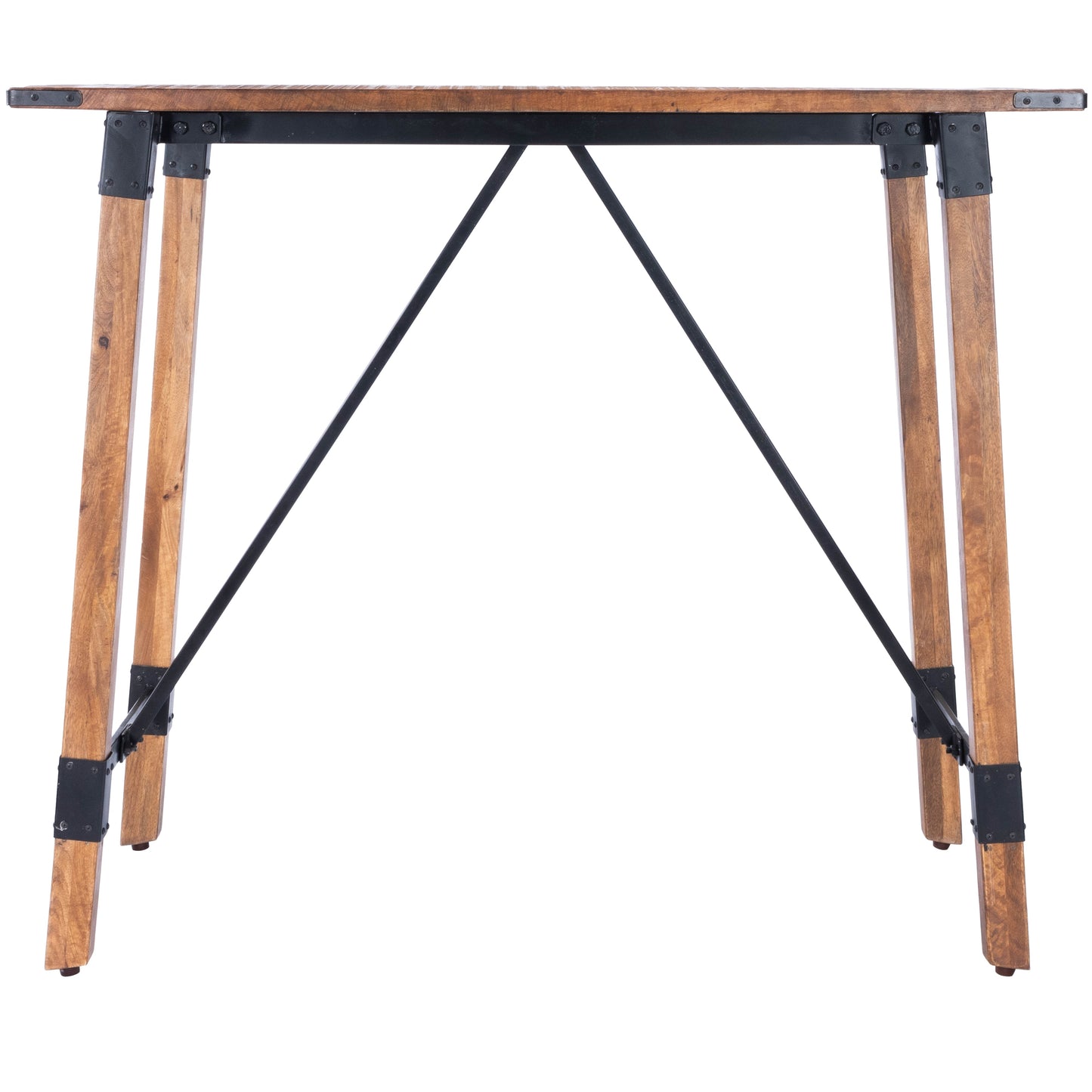 Mountain Lodge Wood & Metal 51"W Pub Table in Natural Wood  5481330