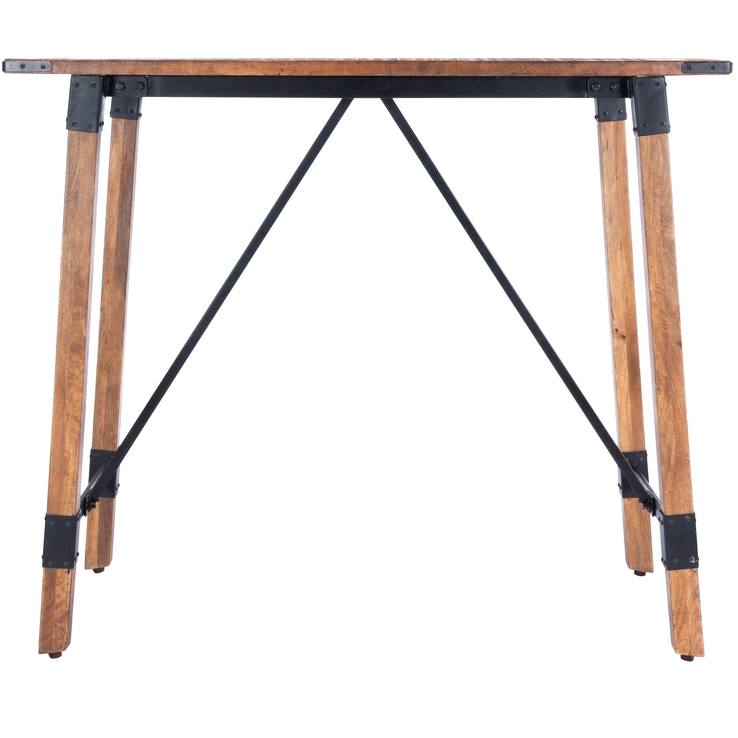 Mountain Lodge Wood & Metal 51"W Pub Table in Natural Wood  5481330