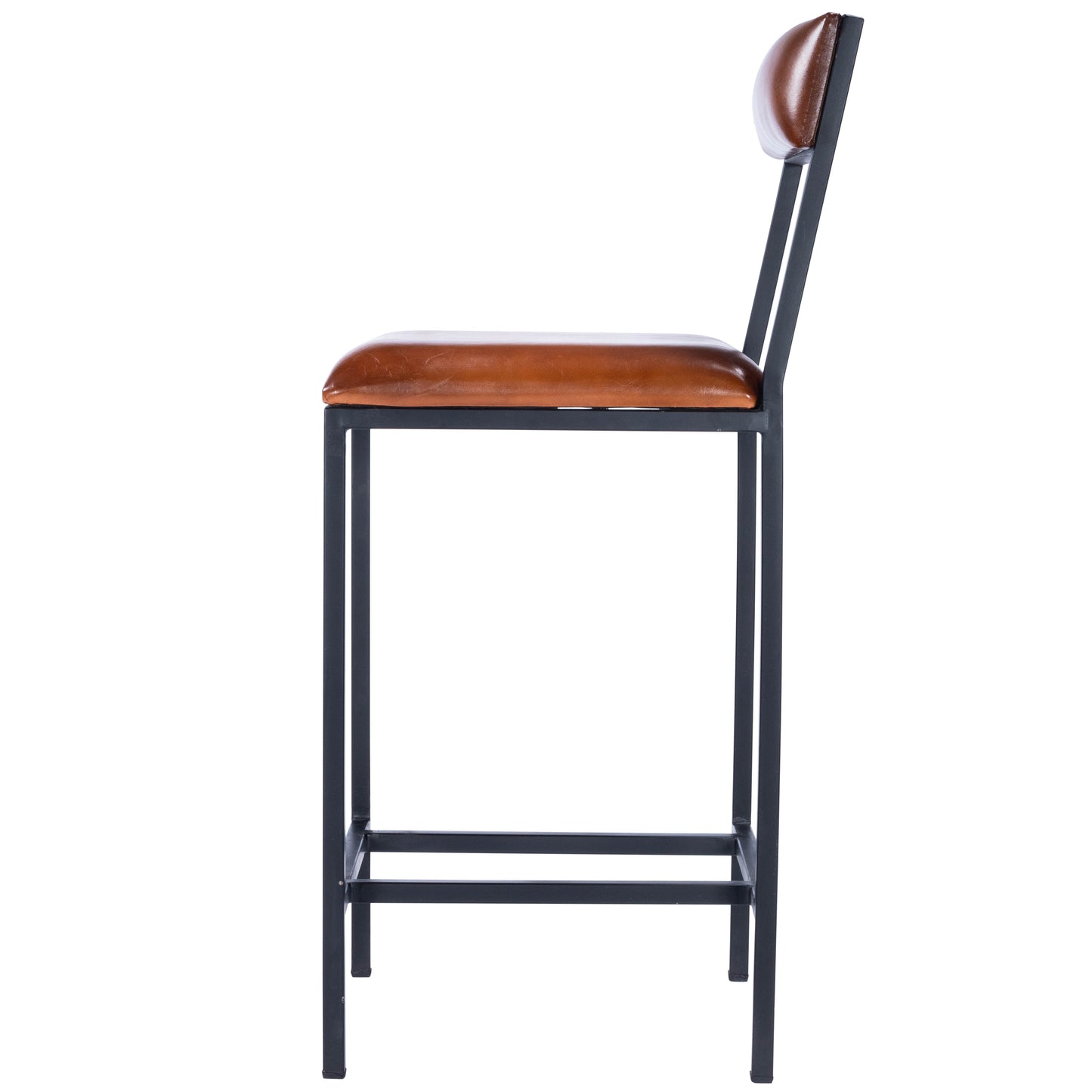 Lazarus Leather & Metal 27" Counter Stool in Medium Brown  5495330