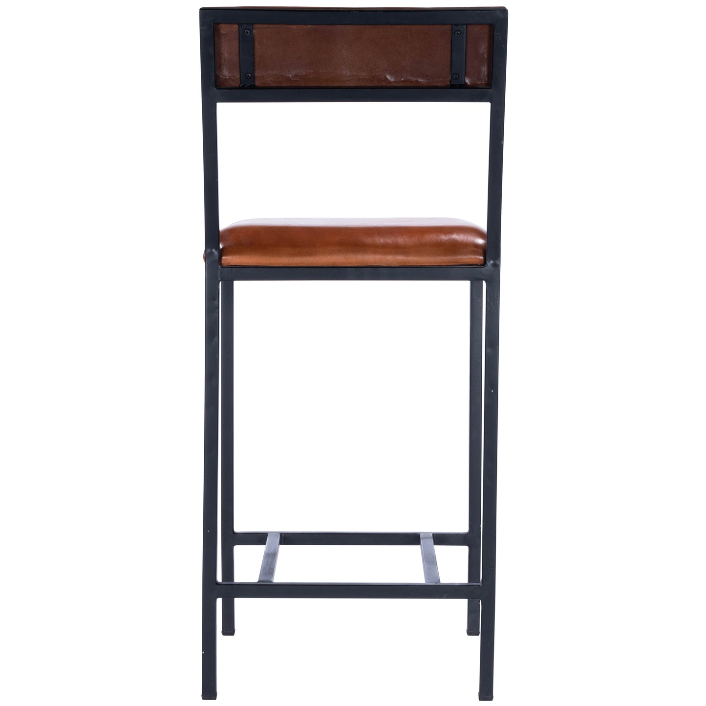 Lazarus Leather & Metal 27" Counter Stool in Medium Brown  5495330