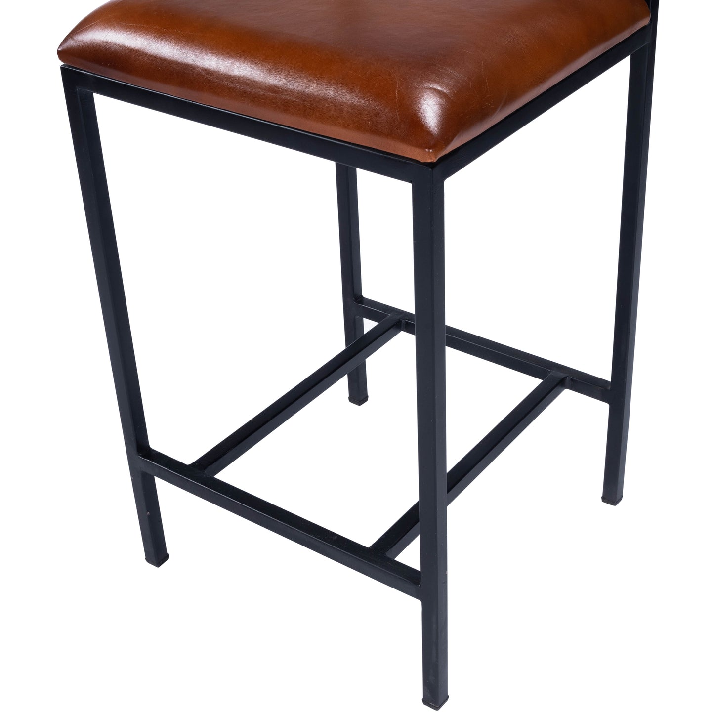 Lazarus Leather & Metal 27" Counter Stool in Medium Brown  5495330