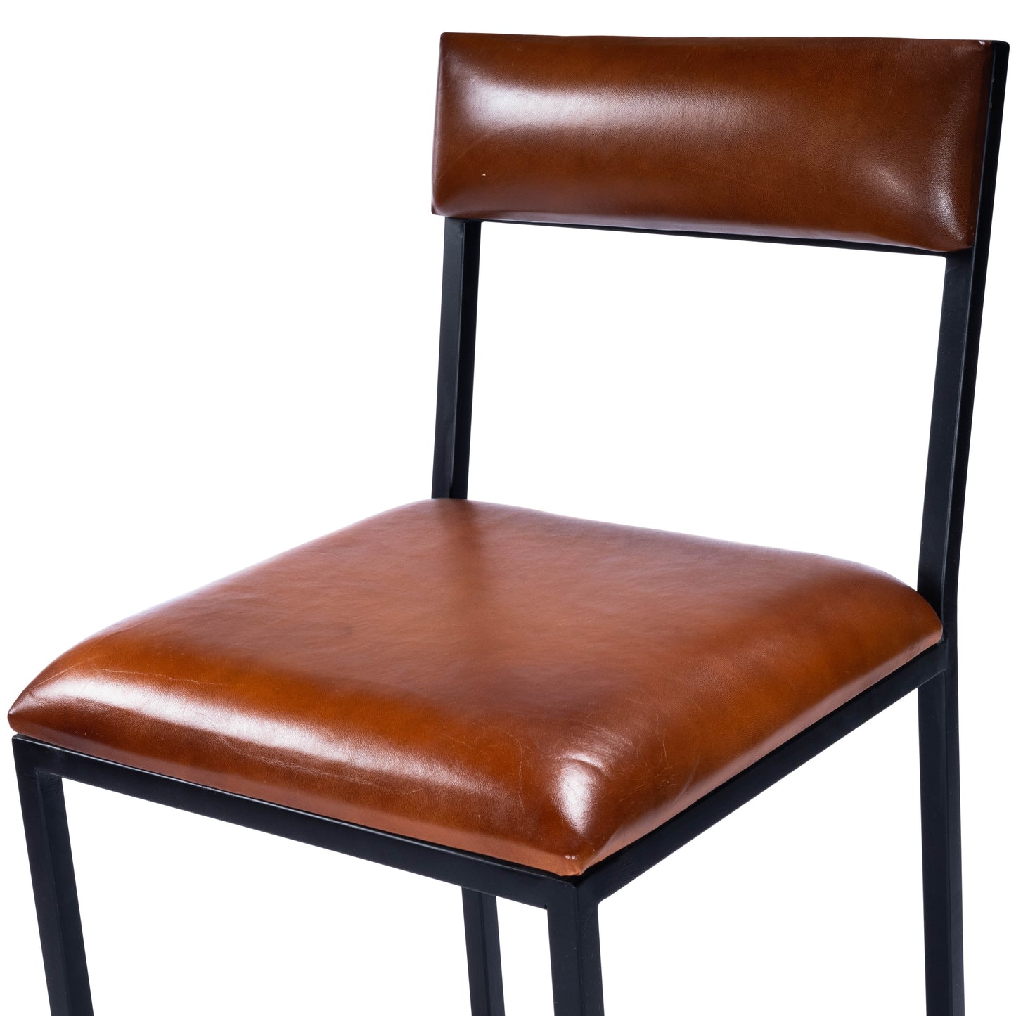 Lazarus Leather & Metal 27" Counter Stool in Medium Brown  5495330